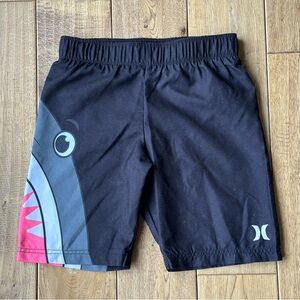 Hurley Boys Black Shark Swim Trunks size 7